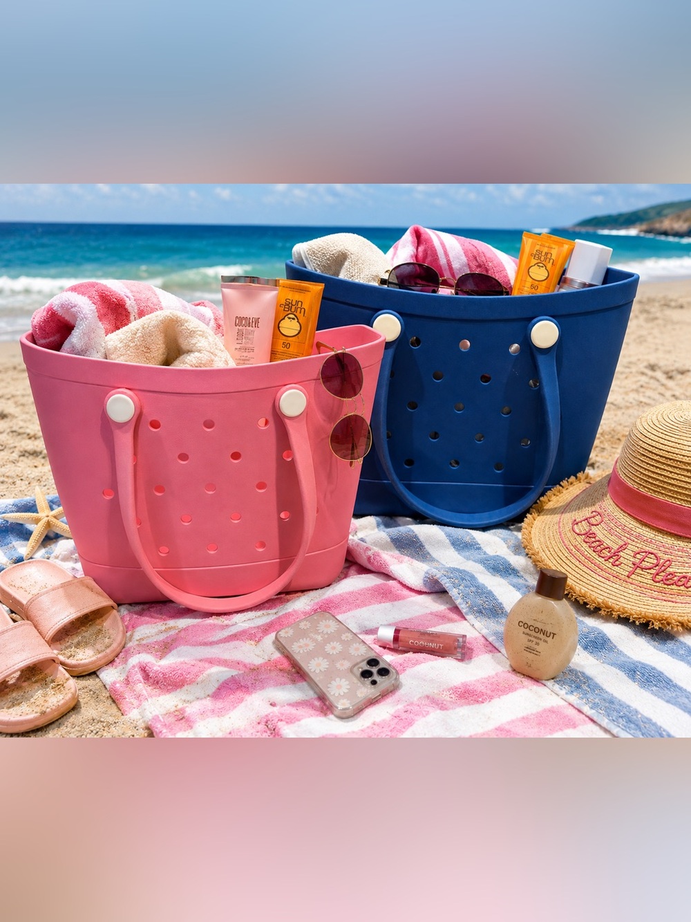 Choose ONE: Beach Tote Bag - Waterproof carryall - medium size - EVA